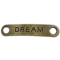 Zinc Alloy Connector Bar, Rectangle, word dream, plated, with letter pattern & 1/1 loop nickel, lead & cadmium free Approx 4mm, Approx 