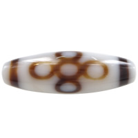 Natural Tibetan Agate Dzi Beads, Oval, lighting five-eyed & Buddhist jewelry & two tone Approx 2.5mm 