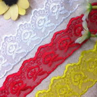 Lace Trim & Ribbon, Gauze, with Polyester, Embroidery 35mm 