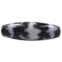 Natural Tibetan Agate Dzi Beads, Oval, five blessings & Buddhist jewelry & two tone Approx 2.5mm 