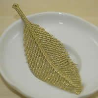 Lace Patch, Polyester, Leaf, yellow 