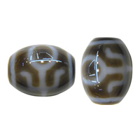 Natürliche Tibetan Achat Dzi Perlen, oval, Mann & buddhistischer Schmuck & zweifarbig, 12x10mm, Bohrung:ca. 2mm, verkauft von PC
