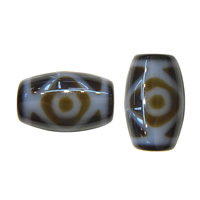 Natural Tibetan Agate Dzi Beads, Oval, vajra eye & Buddhist jewelry & two tone Approx 2mm 