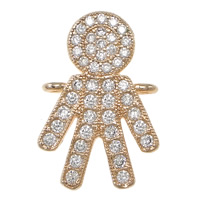 Cubic Zirconia Micro Pave Brass Connector, Character, plated, micro pave cubic zirconia & 1/1 loop Approx 1.2mm 