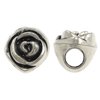 Zinc Alloy European Beads, Flower, plated, without troll nickel, lead & cadmium free Approx 4.5mm 