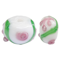 Bumpy Lampwork Beads, Rondelle, handmade, white Approx 2mm 