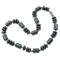 Non Magnetic Hematite Bracelet, brass screw clasp, black Approx 9.5 Inch 