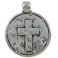 Zinc Alloy Flat Round Pendants, plated Approx 2.5mm, Approx 