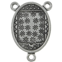 Zinc Alloy Charm Connector, Flat Oval, plated, 2/1 loop Approx 2mm 