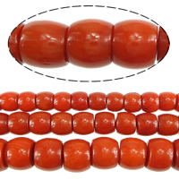 Natürliche Korallen Perlen, Trommel, verschiedene Größen vorhanden, rote Orange, Bohrung:ca. 0.5mm, Länge:ca. 16 ZollInch, verkauft von Strang