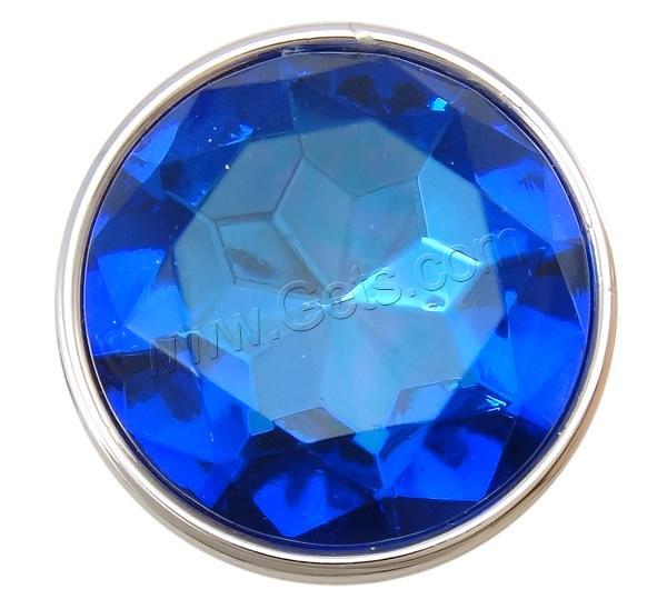 Fashion Acrylic Jewelry Cabochon, Flat Round, UV plating, flat back & with acrylic rhinestone & two tone, more colors for choice, 25x8.5mm, Sold By PC