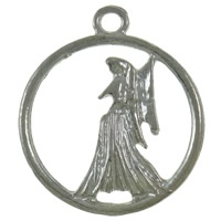 Zinc Alloy Jewelry Pendants, Flat Round, plated Approx 2mm, Approx 