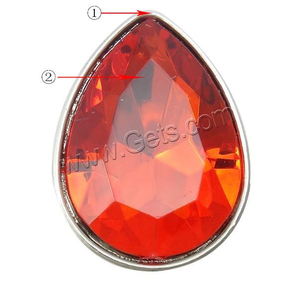 Fashion Acrylic Jewelry Cabochon, Teardrop, UV plating, different size for choice & flat back & with acrylic rhinestone & two tone, more colors for choice, Sold By PC