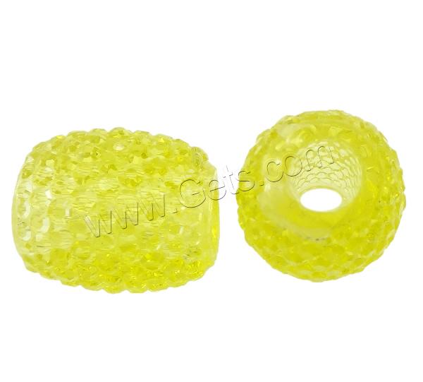 Resin Rhinestone Beads, Drum, transparent & different size for choice & with resin rhinestone, more colors for choice, Hole:Approx 3-5mm, Sold By Bag