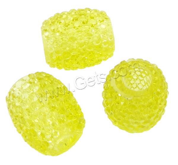 Resin Rhinestone Beads, Drum, transparent & different size for choice & with resin rhinestone, more colors for choice, Hole:Approx 3-5mm, Sold By Bag