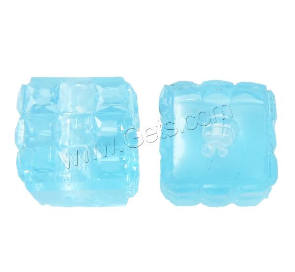 Resin Rhinestone Beads, Cube, transparent & different size for choice & with resin rhinestone, more colors for choice, Hole:Approx 3-5mm, Sold By Bag