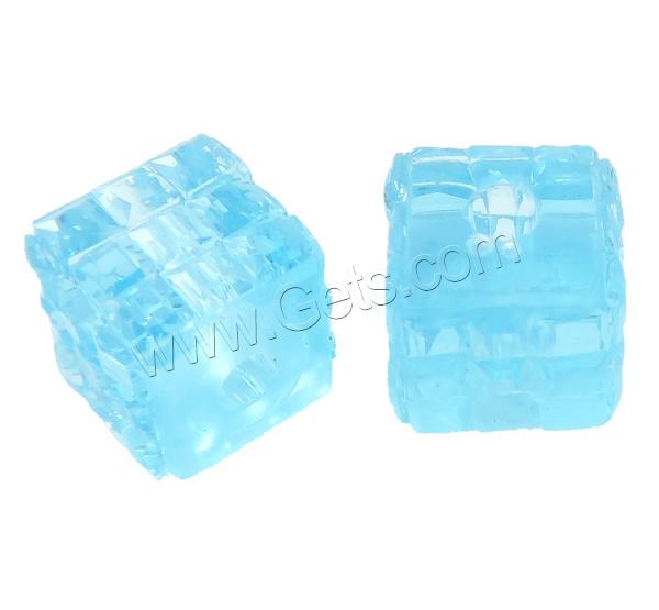 Resin Rhinestone Beads, Cube, transparent & different size for choice & with resin rhinestone, more colors for choice, Hole:Approx 3-5mm, Sold By Bag