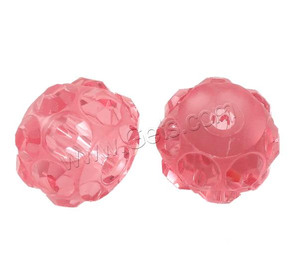 Resin Rhinestone Beads, Rondelle, transparent & different size for choice & with resin rhinestone, more colors for choice, Hole:Approx 3mm, Sold By Bag