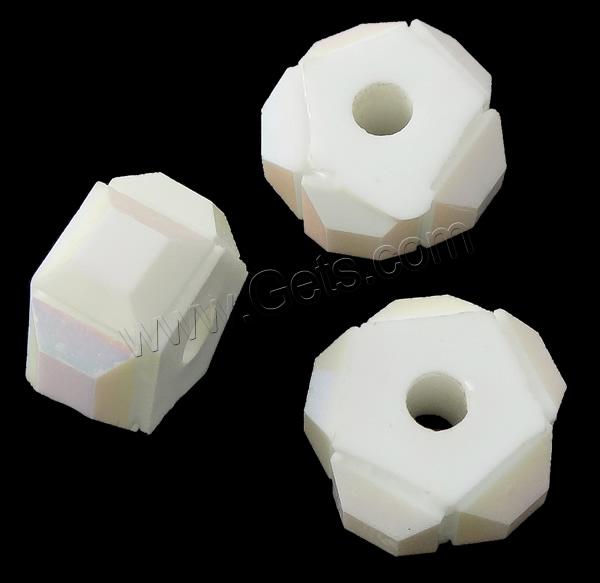 Fleur perles de résine, Placage coloré, normes différentes pour le choix, blanc, Trou:Environ 3mm, Vendu par sac