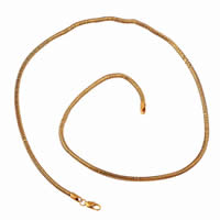 Collar de la joyería Gets®, metal, chapado en oro de 18 K, cadena de la serpiente, libre de níquel, plomo & cadmio, 4mm, longitud:aproximado 23.5 Inch, Vendido por Sarta