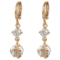 Gets® Jewelry Earring, Brass, 18K gold plated, with cubic zirconia, nickel, lead & cadmium free 
