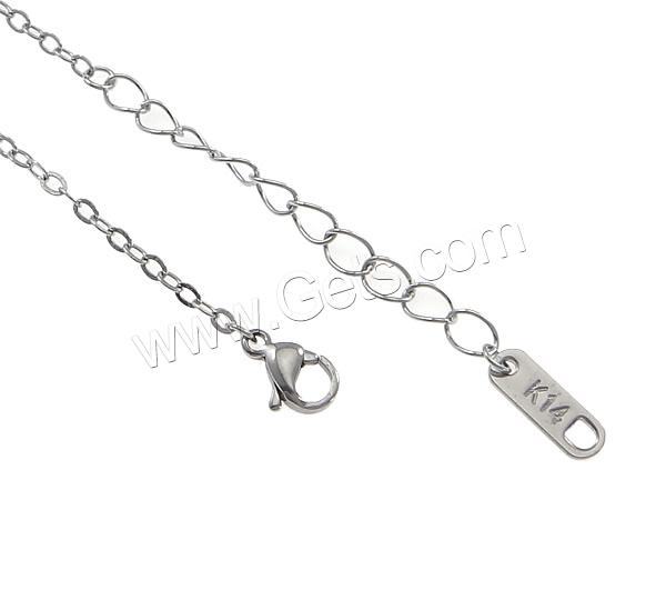 Мода нержавеющей стали ожерелье цепь, нержавеющая сталь, с 2lnch наполнитель цепи, разный размер для выбора & Овальный цепь, оригинальный цвет, длина:Приблизительно 18 дюймовый, 1000пряди/сумка, продается сумка