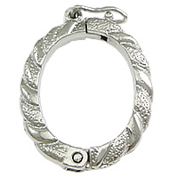 Zinc Alloy Necklace Shortener Clasp, Flat Oval, plated, hammered nickel, lead & cadmium free 