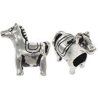 No Troll Thailand Sterling Silver European Beads, Horse, without troll Approx 4.7mm 