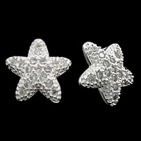 Cubic Zirconia Sterling Silver Connector, 925 Sterling Silver, Star, plated, with cubic zirconia Approx 3mm 