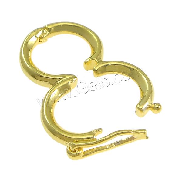 Brass Necklace Shortener Clasp, Number 8, plated, different size for choice, more colors for choice, Sold By PC