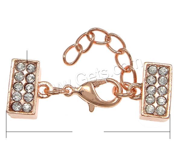 Zinc Alloy Lobster Claw Cord Clasp, plated, different size for choice & with end cap & with rhinestone, more colors for choice, nickel, lead & cadmium free, Sold By Set