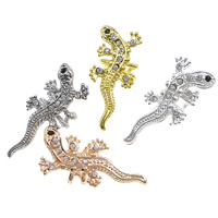 Zinc Alloy Bracelet Findings, Gecko, plated, with rhinestone nickel, lead & cadmium free Approx 