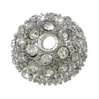 Zinc Alloy Bead Caps, Dome, plated, with rhinestone nickel, lead & cadmium free Approx 2.5mm, 13mm 