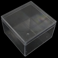 Kunststoff Perlen Behälter, Quadrat, transparent, 80x80x55mm, verkauft von PC
