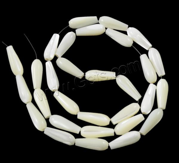 Seashell Beads, Natural Seashell, Teardrop, different size for choice, white, Length:Approx 15.7 Inch, Sold By Strand