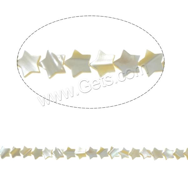 Perles de coquille de mer, coquillage, étoile, normes différentes pour le choix & deux tons, Trou:Environ 0.8mm, Longueur:Environ 15.7 pouce, Vendu par brin