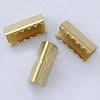 Brass Ribbon Crimp End, Rectangle, plated 