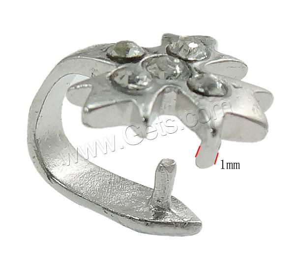 Zinc Alloy Pinch Bail, Cross, plated, with rhinestone, more colors for choice, nickel, lead & cadmium free, 10x13mm, 1mm, Sold By PC