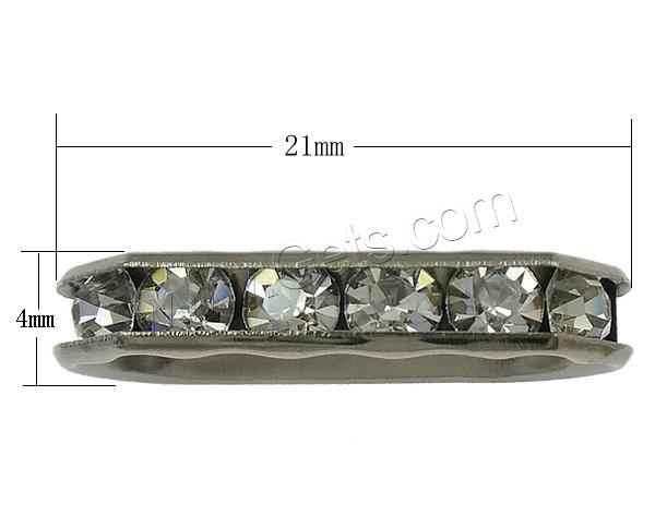 Moda Puente Rhinestone Spacer, metal, Redondo Aplanado, chapado, 3-aro & con diamantes de imitación, más colores para la opción, 21x4x7mm, agujero:aproximado 1mm, Vendido por UD