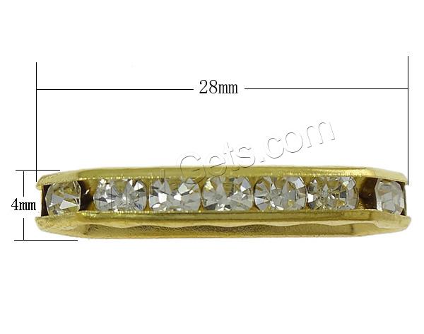Moda Puente Rhinestone Spacer, metal, Redondo Aplanado, chapado, 5-aro & con diamantes de imitación, más colores para la opción, 28x4x8mm, agujero:aproximado 1mm, Vendido por UD