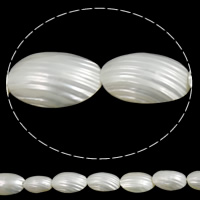 Бусины из натуральных белых ракушек, Белая ракушка, Плоская овальная форма, разный размер для выбора, отверстие:Приблизительно 1-2mm, длина:Приблизительно 15.5 дюймовый, продается Strand