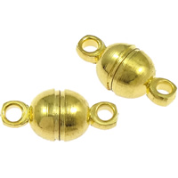 Brass Magnetic Clasp, Oval, plated, single-strand Approx 1.5mm 