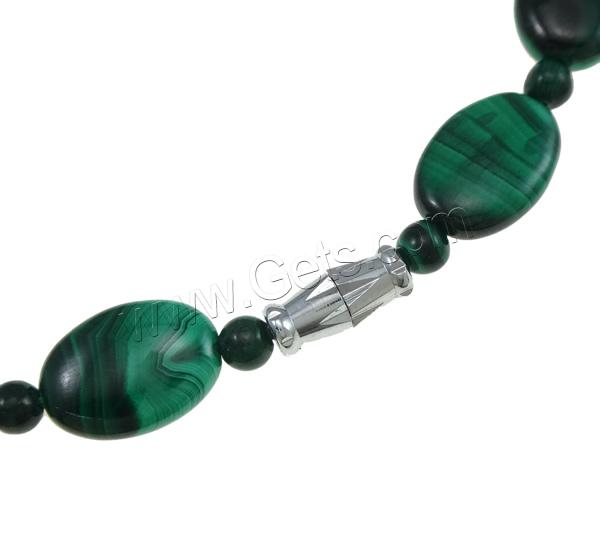Malachite Beads Necklace, brass screw clasp, Teardrop, natural, different length for choice & Customized, 10x4x5mm, 15x28x5mm, Sold By Strand