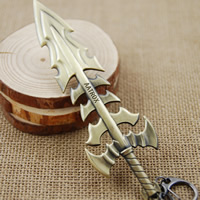 Zink-Legierung Schlüsselanhänger Schmuck, Zinklegierung, SchwertKlinge, antike Bronzefarbe plattiert, frei von Nickel, Blei & Kadmium, 150mm, verkauft von PC