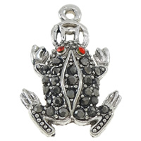 Zinc Alloy Animal Pendants, Frog, plated, Customized & with rhinestone nickel, lead & cadmium free Approx 2mm 