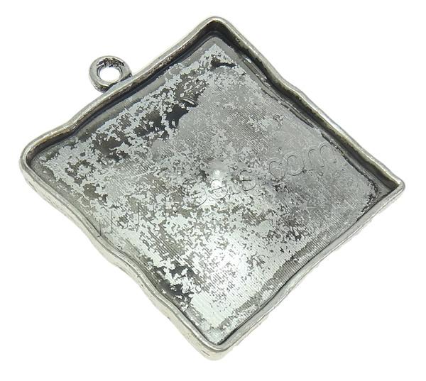 Zinc Alloy Rhinestone Pendants, Square, plated, Customized & with rhinestone, more colors for choice, nickel, lead & cadmium free, 46x40x5mm, Hole:Approx 3mm, Sold By PC