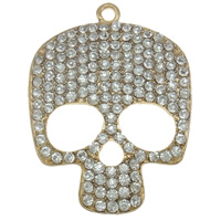 Zinc Alloy Skull Pendants, plated, Customized & with rhinestone nickel, lead & cadmium free Approx 3mm 
