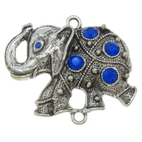 Animal Zinc Alloy Connector, Elephant, plated, Customized & with rhinestone & 1/1 loop nickel, lead & cadmium free Approx 3mm 