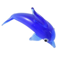 Lampwork-Dekoration, Lampwork, Dolphin, handgemacht, blau, 45x25x20mm, verkauft von PC