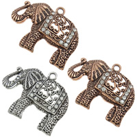 Zinc Alloy Animal Pendants, Elephant, plated, Customized & with rhinestone nickel, lead & cadmium free Approx 4mm 
